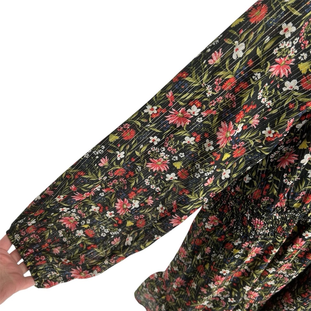NWT Old Navy Waist-Defined Floral Shine Mini Dress in Black Floral Size 2X READ - Picture 5 of 10
